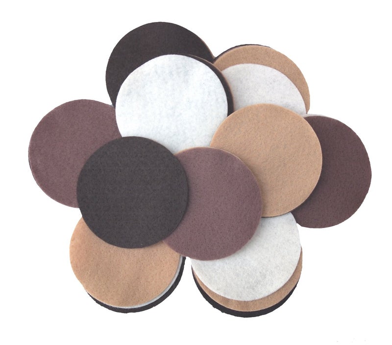 Playfully Ever After Brown, Cocoa, Camel & Cream Craft Felt Circles (3 Inch - 30pc) - Image 1